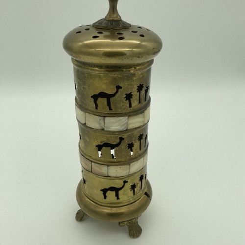 Lantern with designs and mother-of-pearl coating, height 23cm
