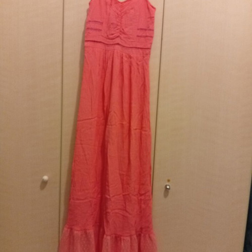 Naf Naf maxi dress used, coral pink, size XS