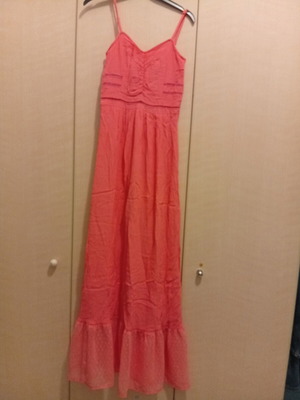 Naf Naf maxi dress used, coral pink, size XS