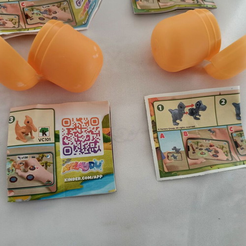 Kinder Dinosaur Egg Capsules Pack of 11 New with Paper Inserts