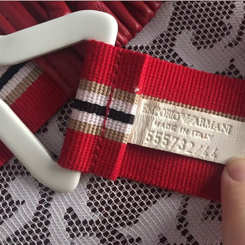 Armani elastic belt new, adjustable, white and red