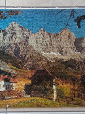 Puzzle board used, 750 pieces, 70x50 cm