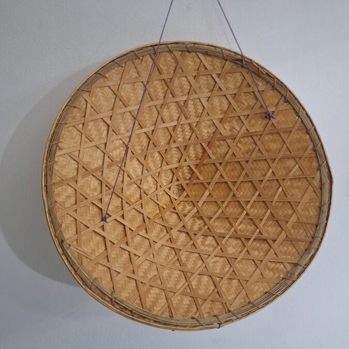 Traditional Asian Conical Hat made of Bamboo and Straw like new, 40cm