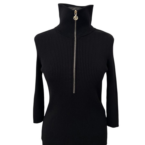 Maje Ribbed Quarter Sleeve Knit Like New, Medium, Black