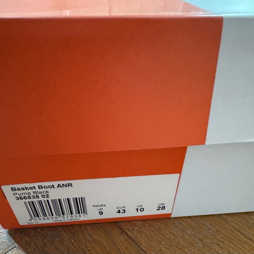 Puma Atelier New Regime Basket Boot like new, size 43, black orange