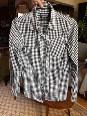 Barbour International women's black and white gingham shirt, size M