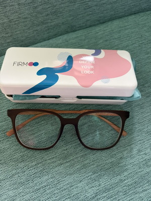 Firmo Optical Glasses New, Brown Wood-Look Frame