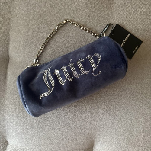 Juicy Couture Kimberly barrel bag new with tags, gray and blue