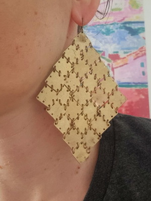 Rhombus earrings used