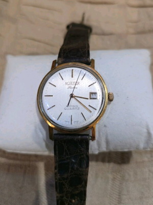 Roamer Flatline Anfibio Quartz ρολόι μεταχειρισμένο, επιχρυσωμένο, λευκό καντράν