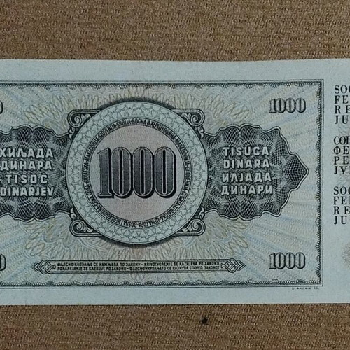 Yugoslavia 1000 Dinara 1981 UNC banknote