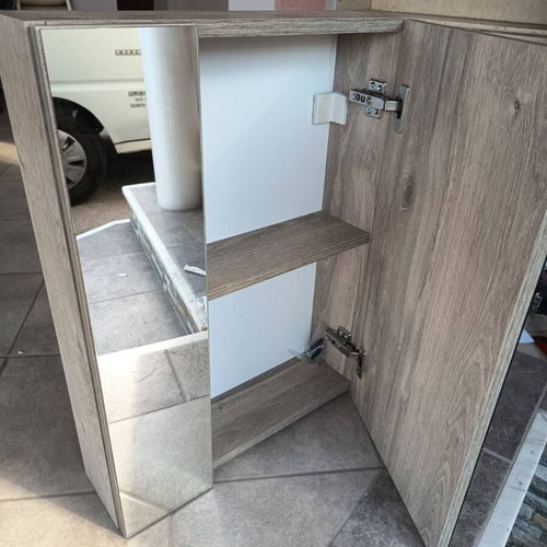 Bathroom mirror cabinet with 2 doors, 65x49x15 cm