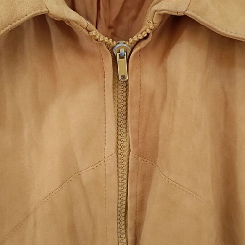 Vintage jacket leather suede used, camel color