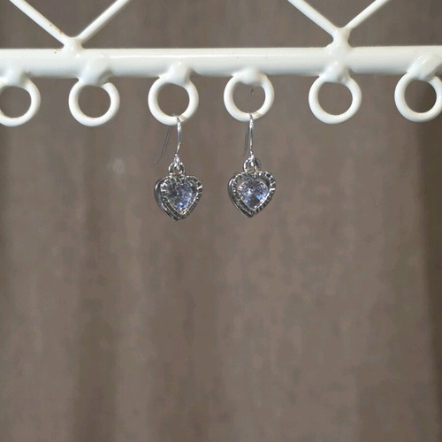 Heart earrings silver handmade new