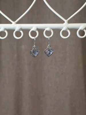 Heart earrings silver handmade new
