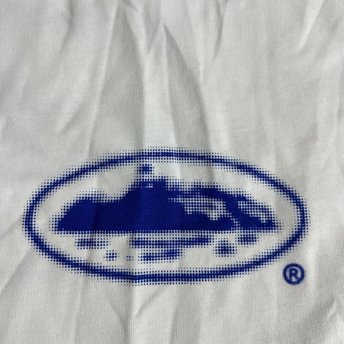 Corteiz Halftone Island Tee, sizes M and L, white and blue