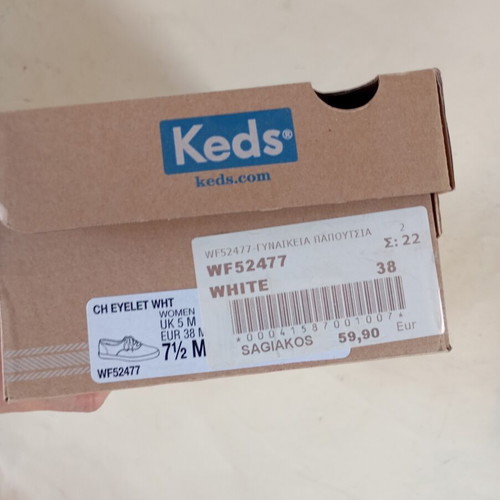 Keds sneakers size 38 used, white and beige
