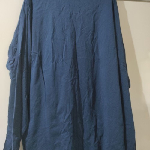 Cotton blouse dress 5XL, blue, plus size