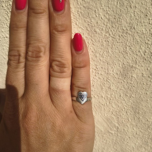Silver 925 niello technique chevalier ring