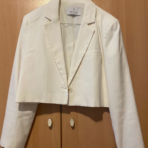 Stradivarius jacket new L white with Sisley pants gift