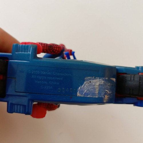 Spider-Man motorcycle toy with figure 2009 used