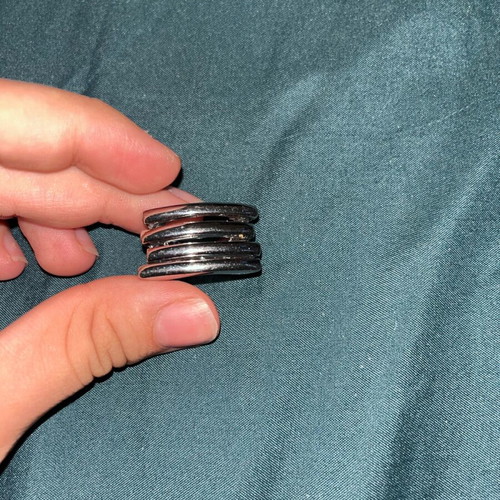 Ring women's with lines like new, silver