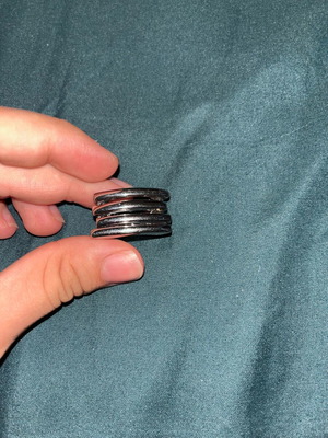 Ring women's with lines like new, silver