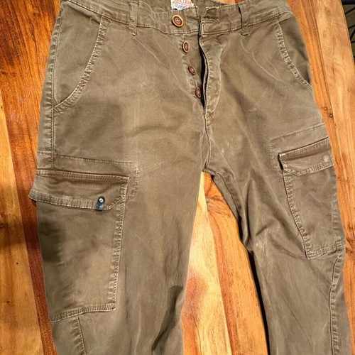 Men's cargo pants used, slim fit, brown, A-Style, size S