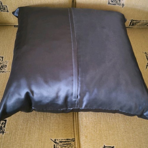 Satin embroidered pillow in excellent condition handmade vintage