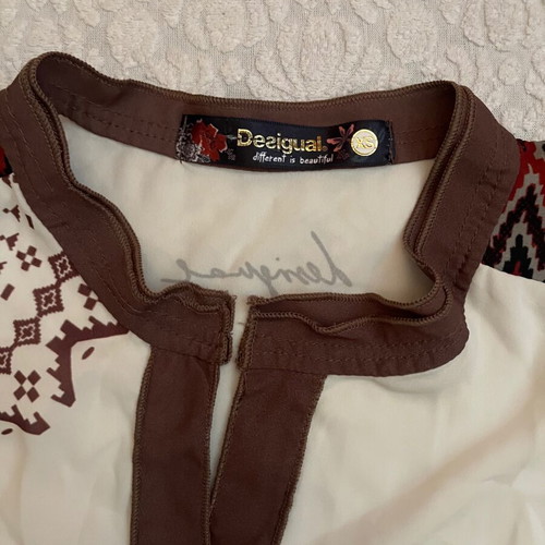 Desigual women's shirt like new, white and brown, size XS