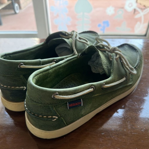 Sebago Dockside boat shoes used, green, size EU 44.5