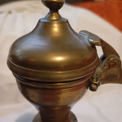 Vintage Oriental Brass Dallah Coffee Pots Set of 2 used