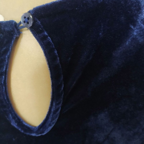 Primark long-sleeve blue velvet dress new, size 38