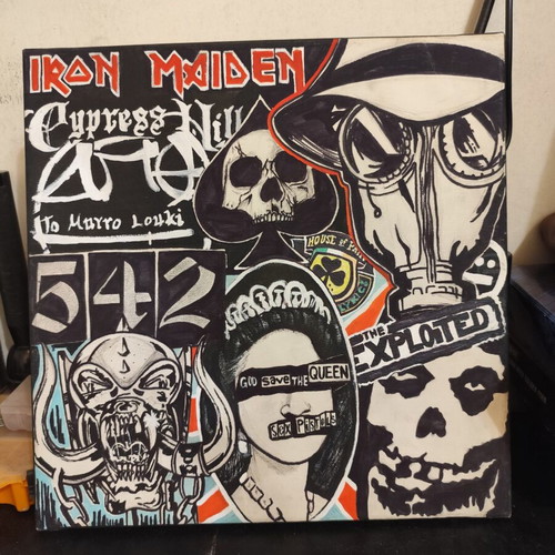 Painting with famous rock and metal bands, like new