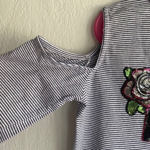 Striped blouse with GRL PWR sequins size M–L like new
