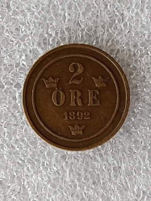 Κέρμα Sweden 2 Öre 1892 μεταχειρισμένο, χάλκινο
