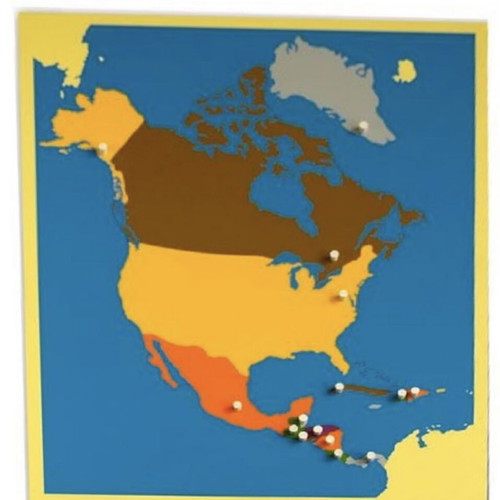 North America Montessori Puzzle educational, new, wooden