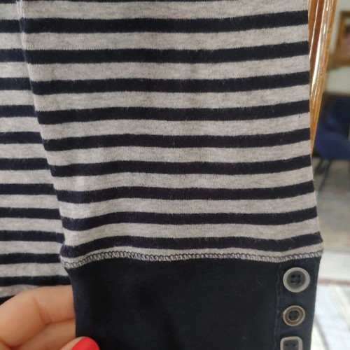 M&S cotton striped blouse used, size S/M, black