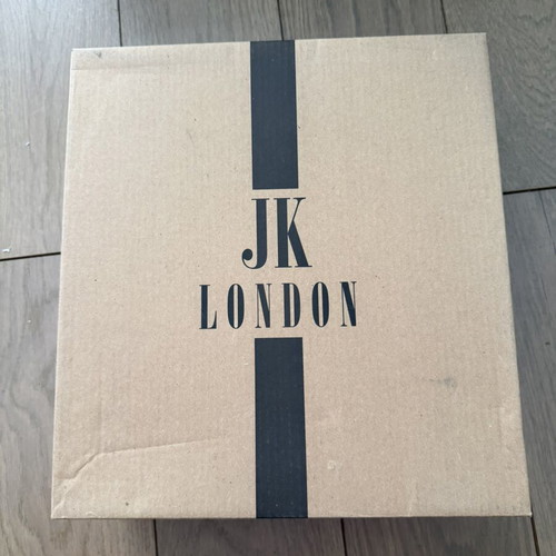 JK London ankle boots, size 37, black lurex texture