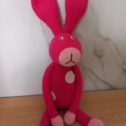 Spring Bunny Handmade Knitted Doll 45 cm New