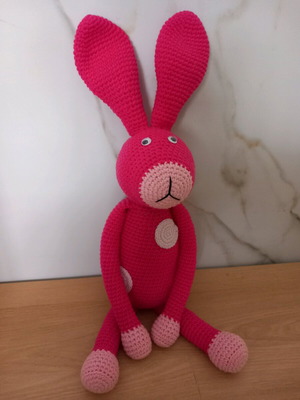 Spring Bunny Handmade Knitted Doll 45 cm New