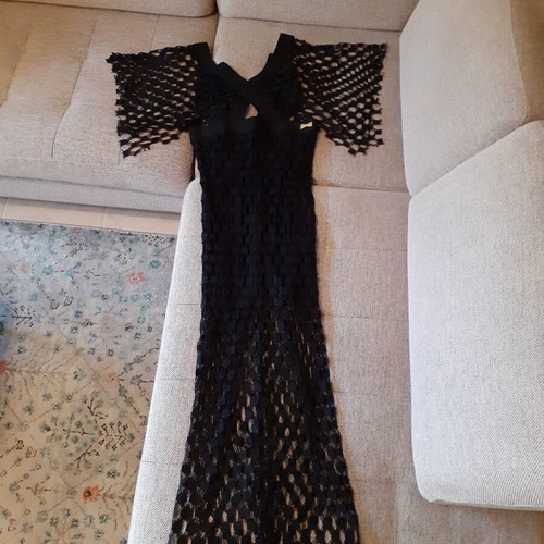 Lynne black laser-cut dress, small