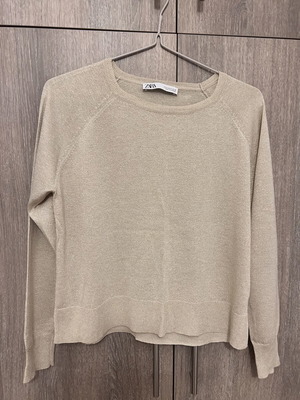 Zara blouse beige with golden details like new, size S