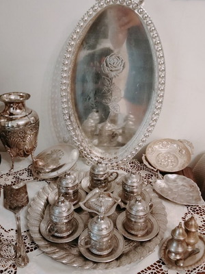 Vintage Aristocratic Wedding Serving Tray 26x47 cm