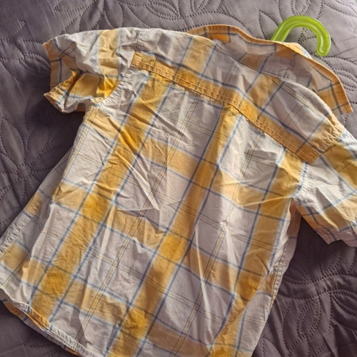 Rovitex Boys' Short-Sleeve Shirt No 3 Like New Yellow Blue Check