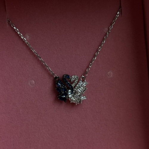 Swarovski black and silver swan necklace