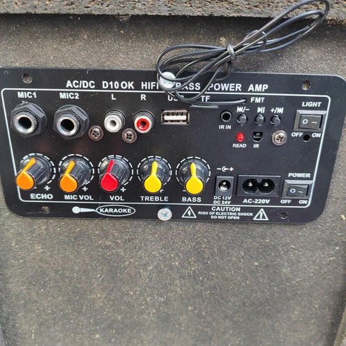 Karaoke speaker used with 2 microphones, Bluetooth, USB, SD, 60W