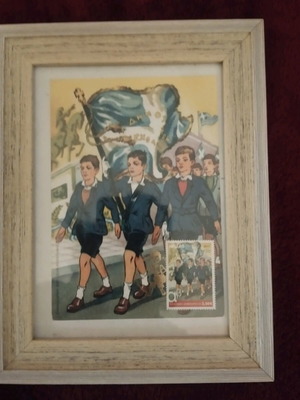 ELTA collectible card with frame, stamp