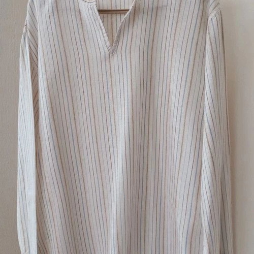 Linen Men's Striped Shirt Red Union (Size XL)