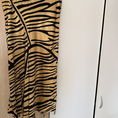 H&M midi satin skirt with elastic, used, medium